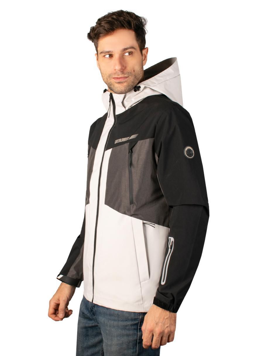 Chamarra casual repelente al agua capucha desmontable para hombre 4