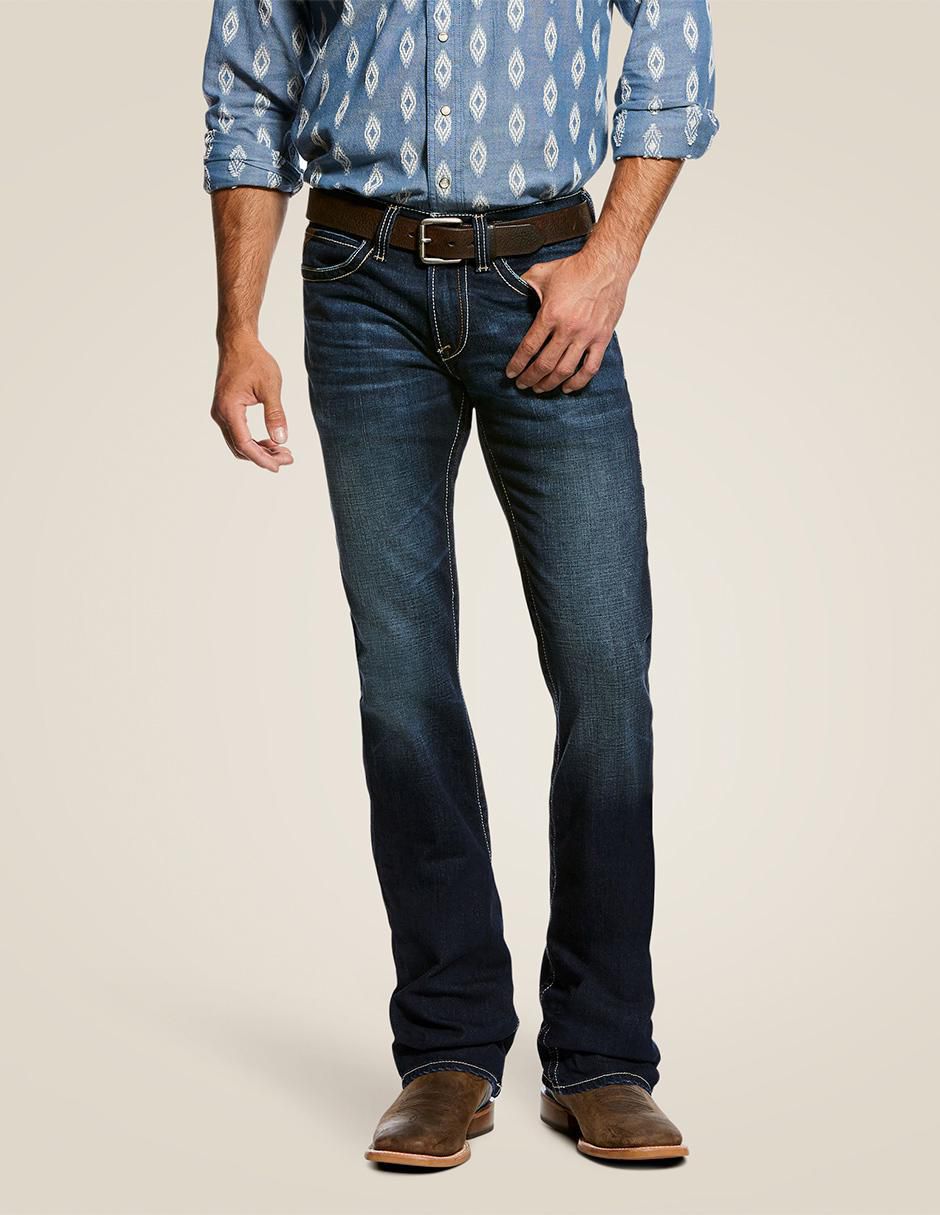 Jeans bota deslavado para hombre