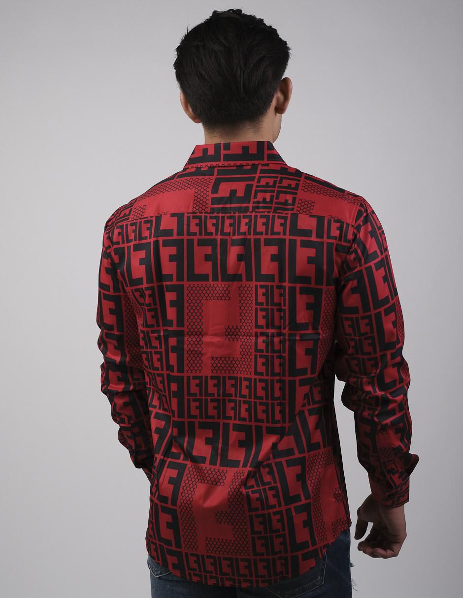 "camisa/sobrecamisa" casual pavini "de" (si aplica) poliéster y algodón "manga" larga "para hombre"