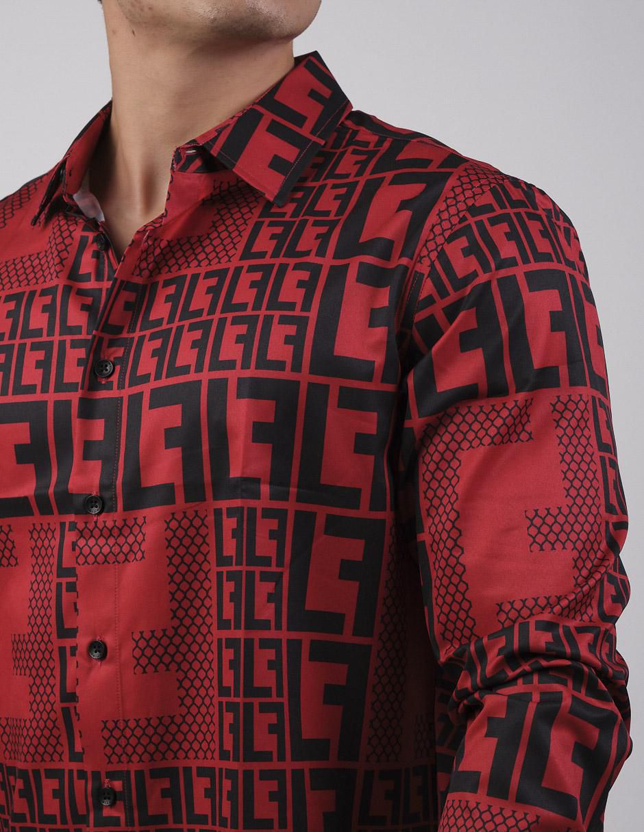 "camisa/sobrecamisa" casual pavini "de" (si aplica) poliéster y algodón "manga" larga "para hombre"