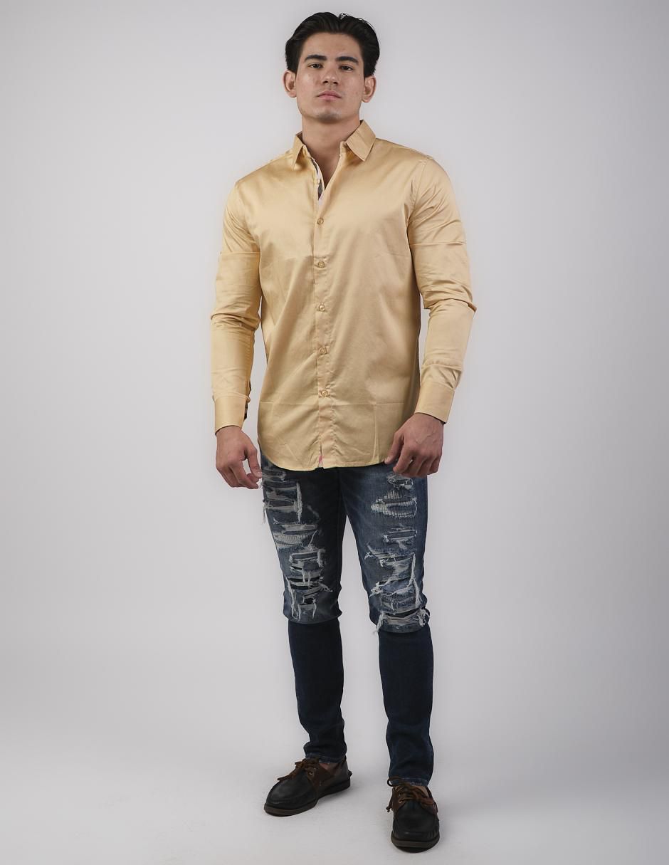 "camisa/sobrecamisa" casual pavini "de" (si aplica) poliéster y algodón "manga" larga "para hombre"