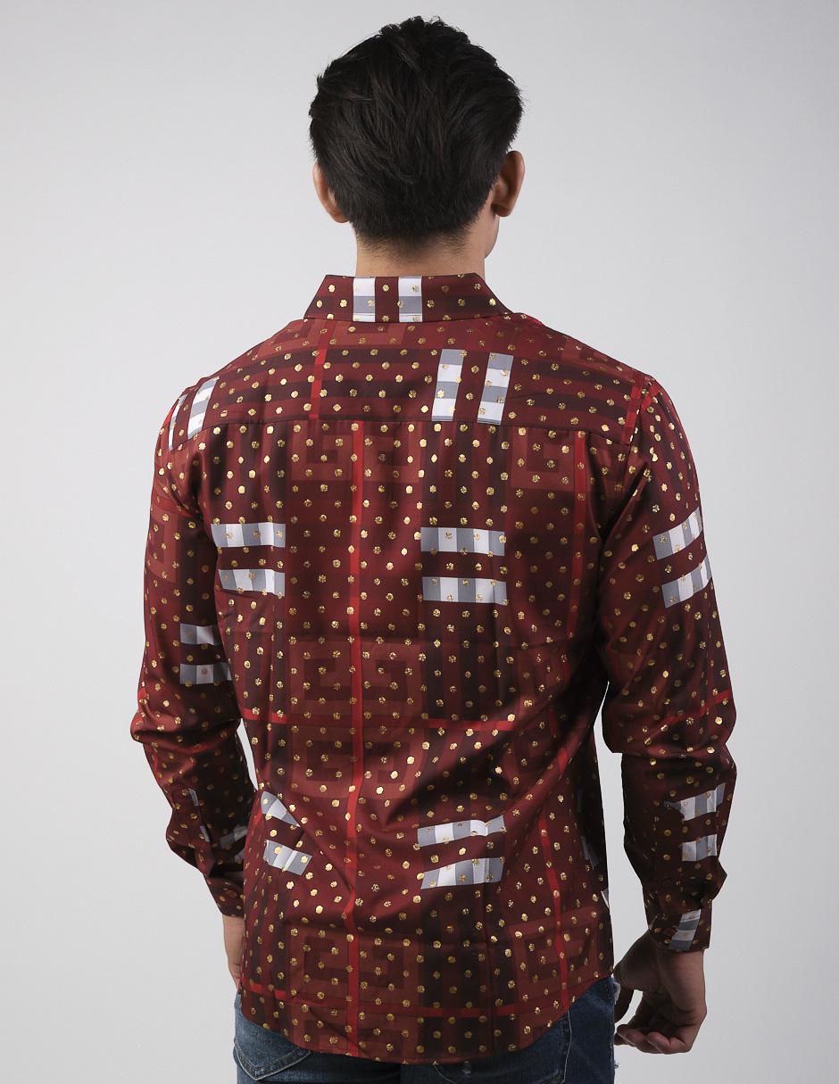 "camisa/sobrecamisa" casual pavini "de" (si aplica) poliéster y algodón "manga" larga "para hombre"