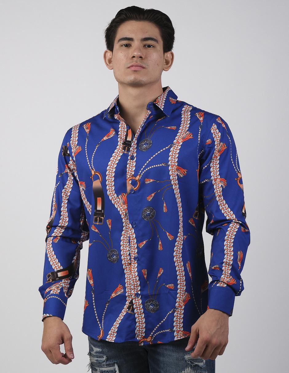 Camisa casual manga larga para hombre