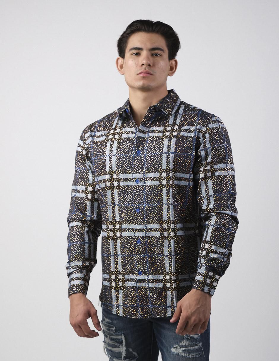 Camisa casual manga larga para hombre