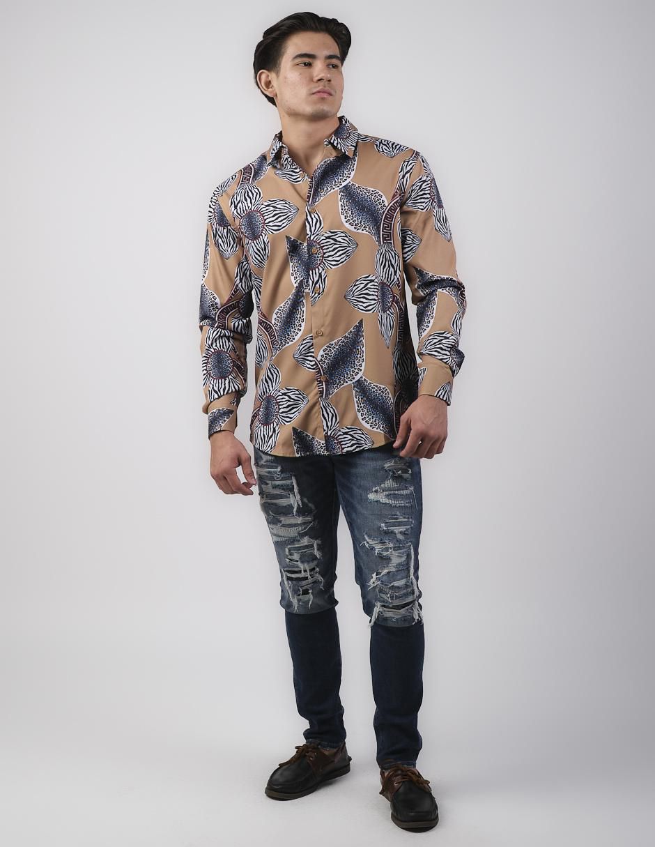 Camiasa casual manga larga para hombre 3