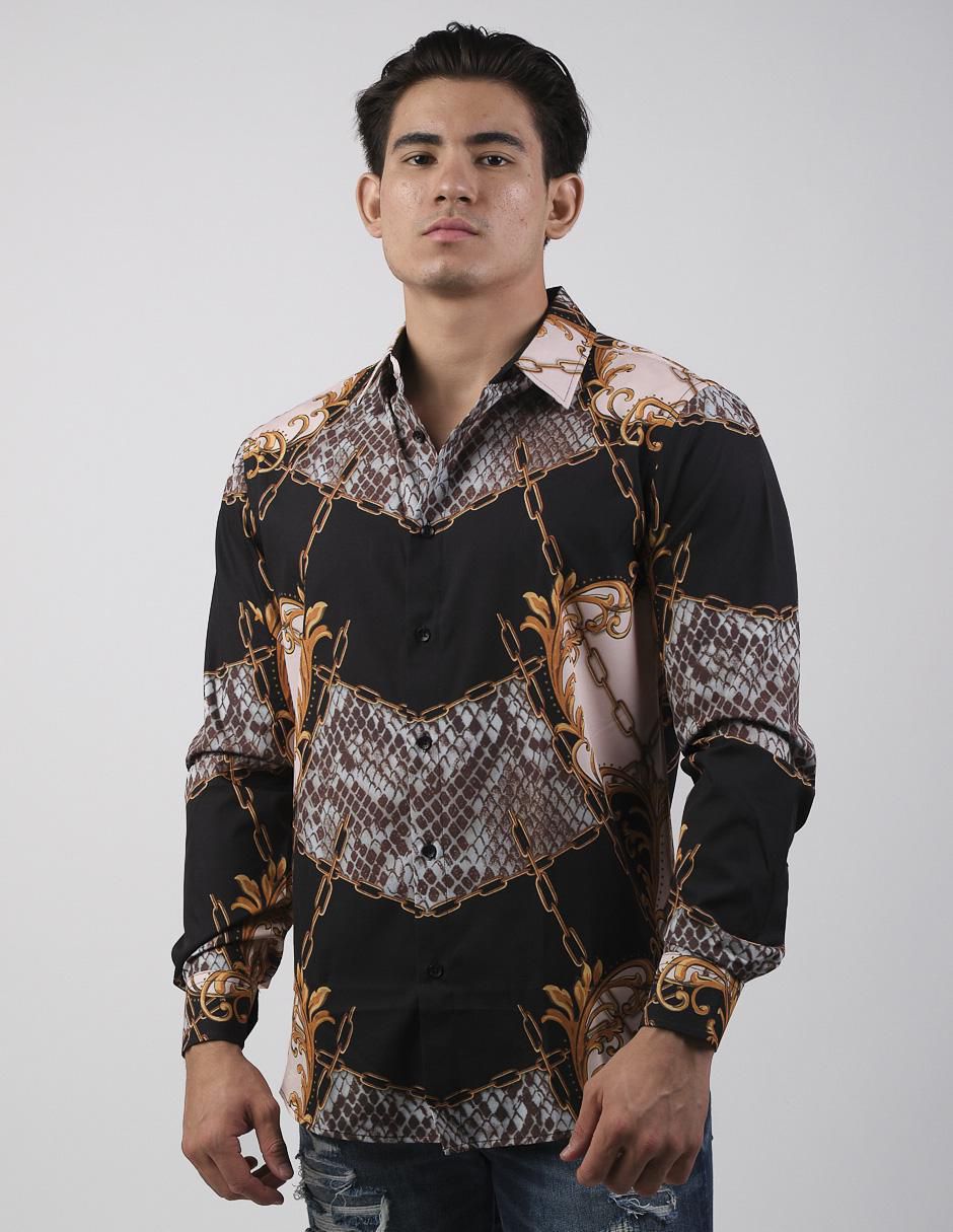 Camisa casual manga larga para hombre