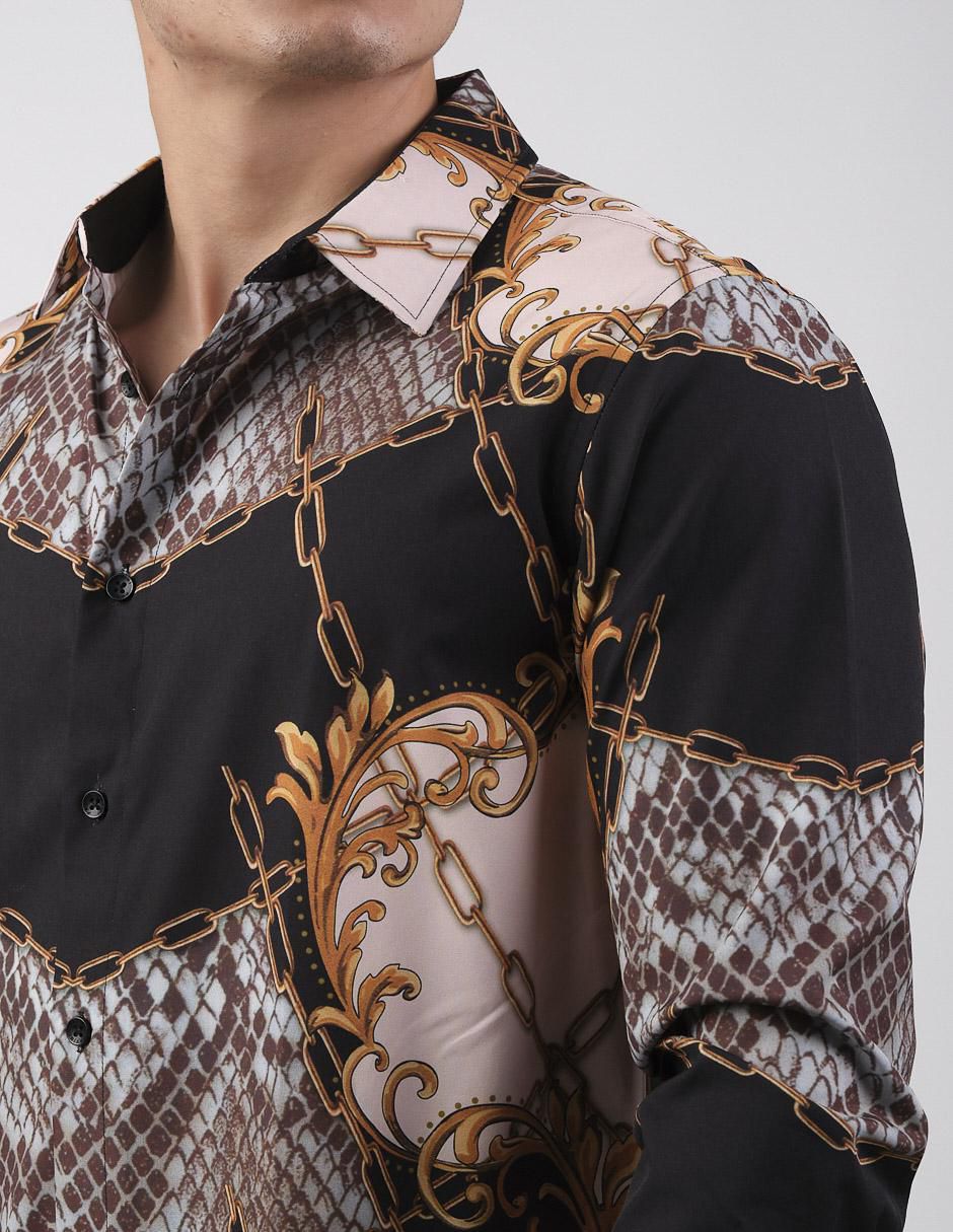 Camisa casual manga larga para hombre 4