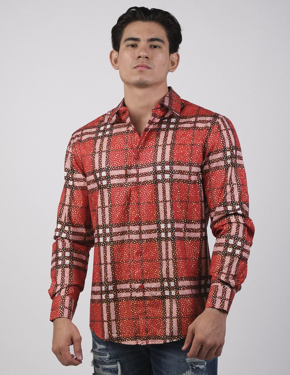 "camisa/sobrecamisa" casual pavini "de" (si aplica) poliéster y algodón "manga" larga "para hombre"