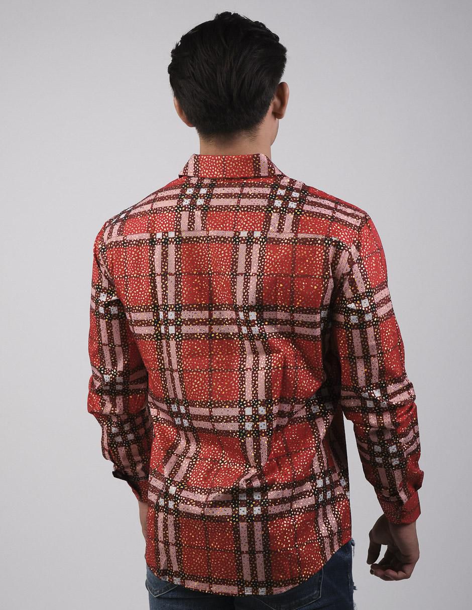 "camisa/sobrecamisa" casual pavini "de" (si aplica) poliéster y algodón "manga" larga "para hombre"