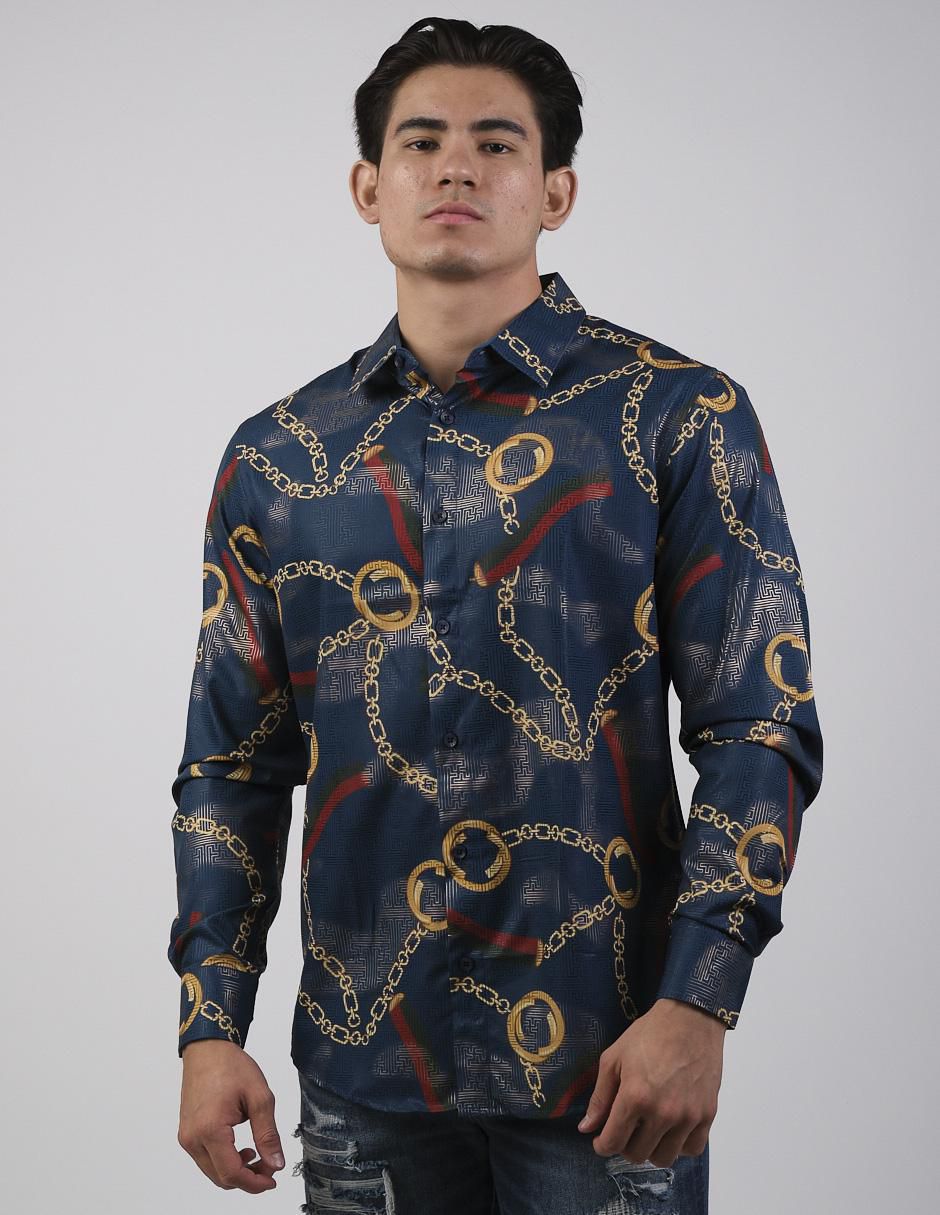 Camisa casual manga larga para hombre