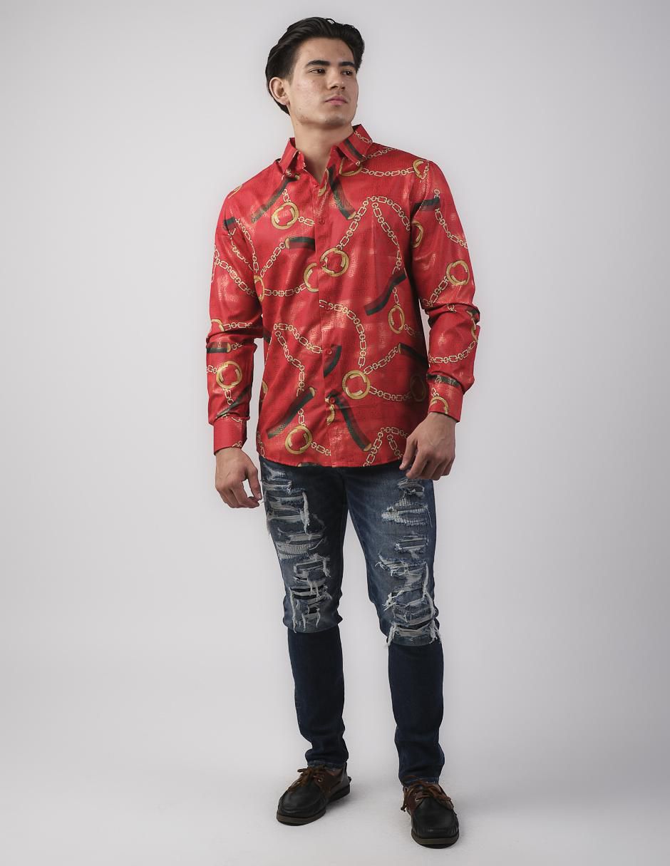 "camisa/sobrecamisa" casual pavini "de" (si aplica) poliéster y algodón "manga" larga "para hombre"