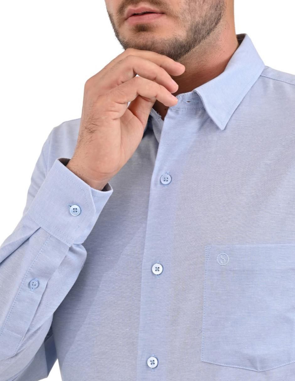 Camisa casual de algodón manga larga para hombre 4