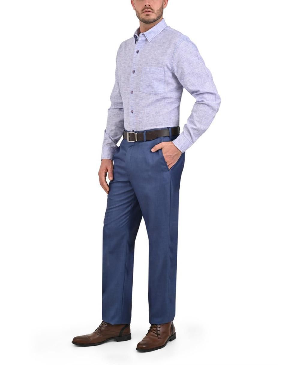 Camisa casual de poliéster y algodón manga larga para hombre 5