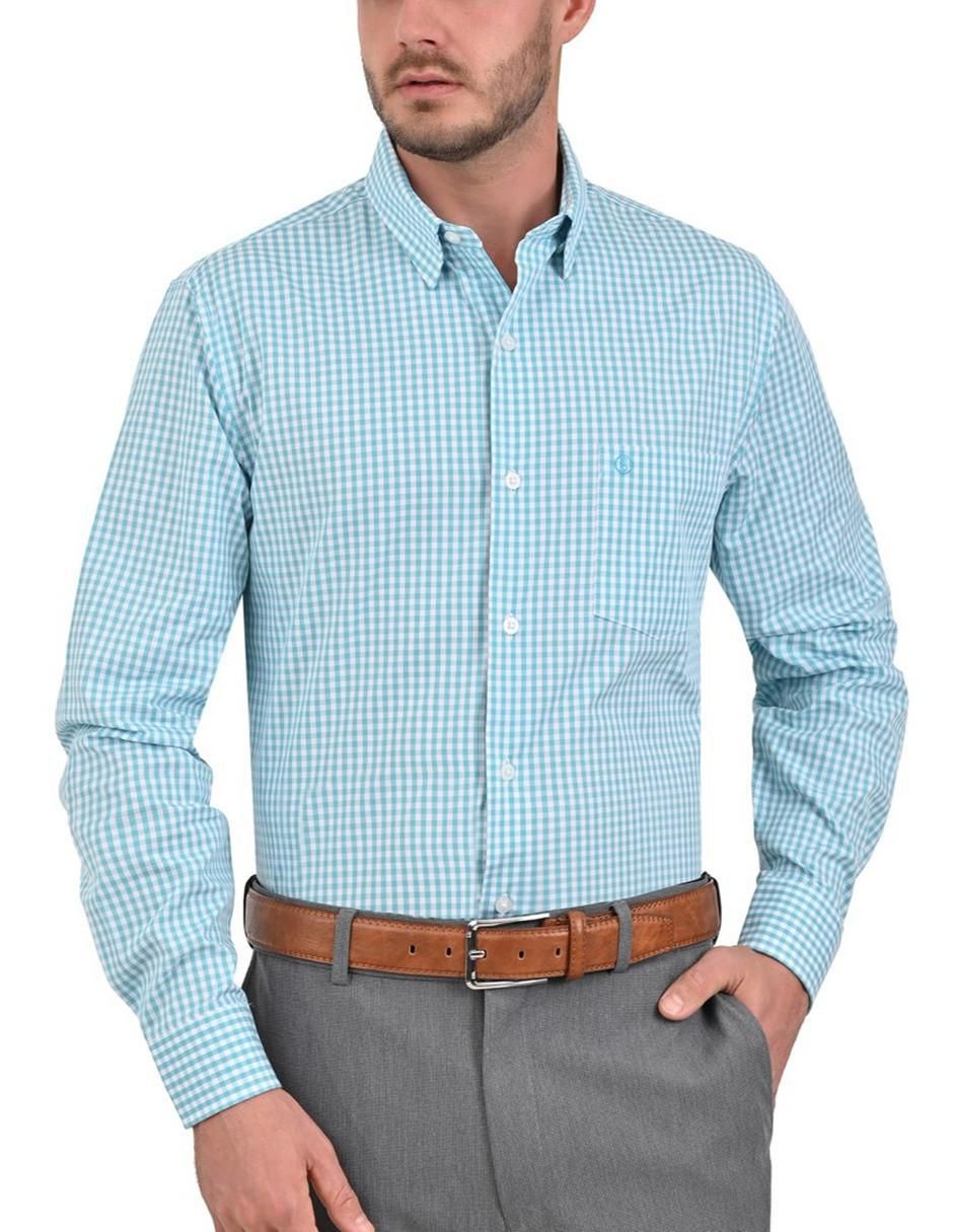 Camisa casual de algodón manga larga para hombre
