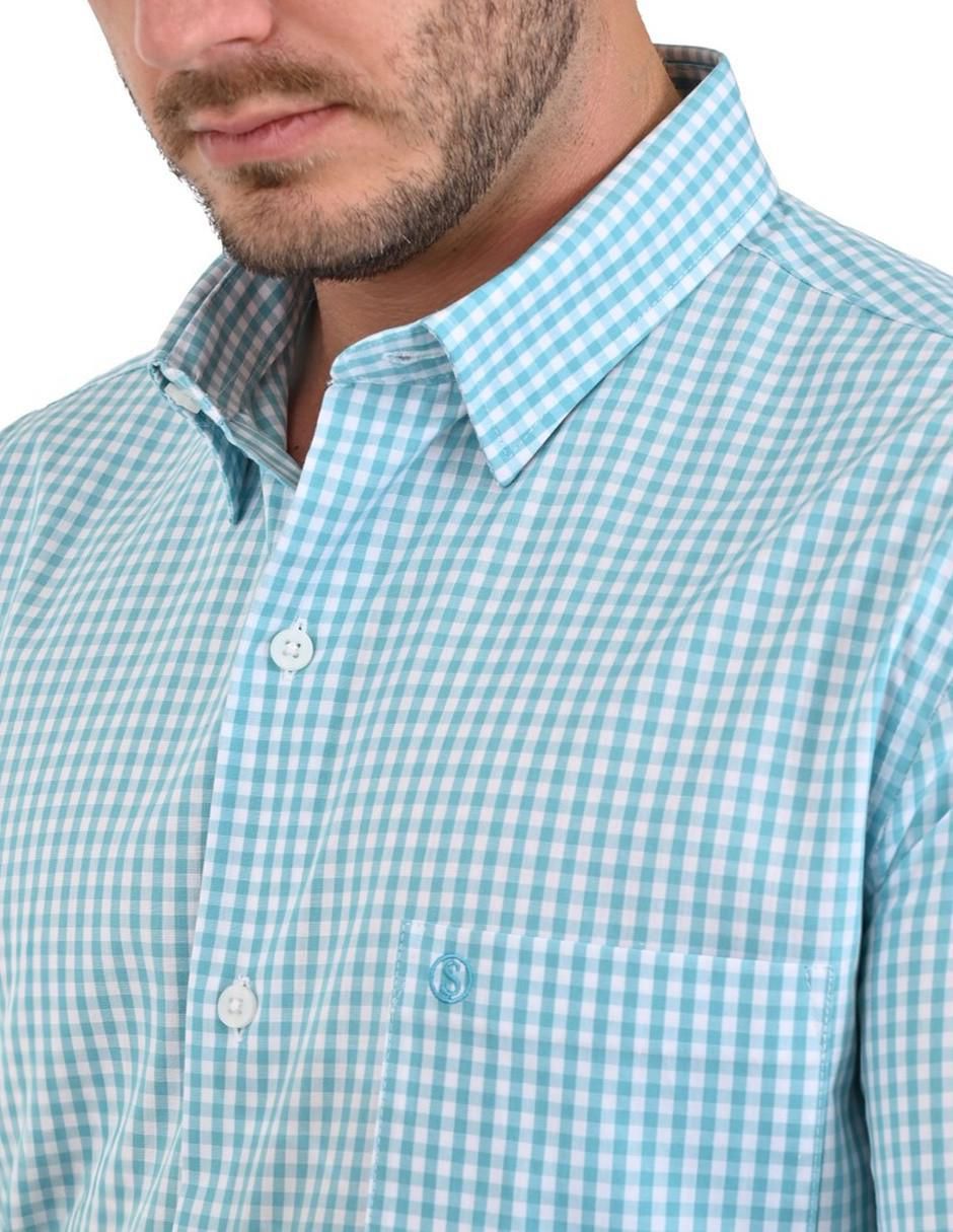 Camisa casual de algodón manga larga para hombre 4