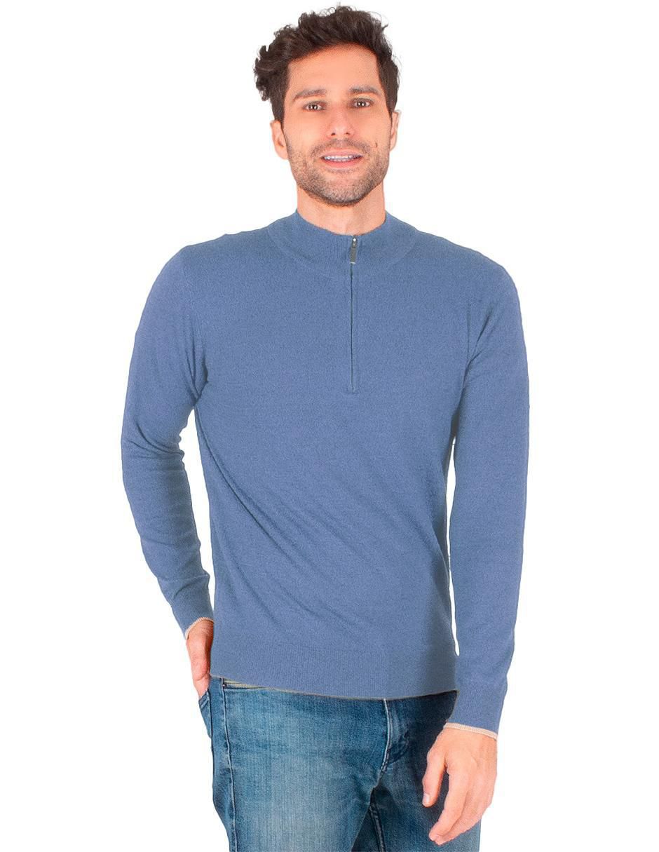 Suéter cuello con cierre para hombre