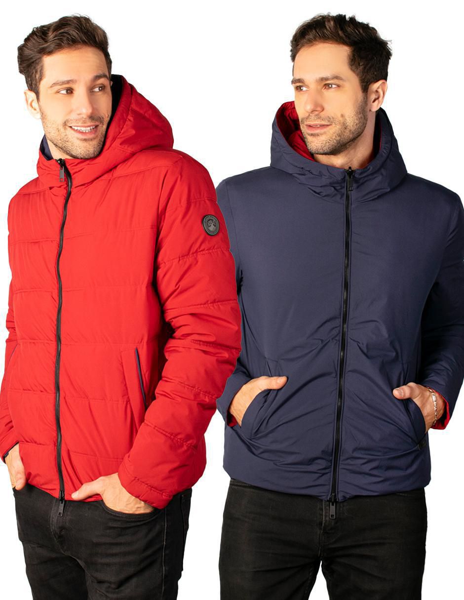 Chamarra acolchada impermeable reversible para hombre 8