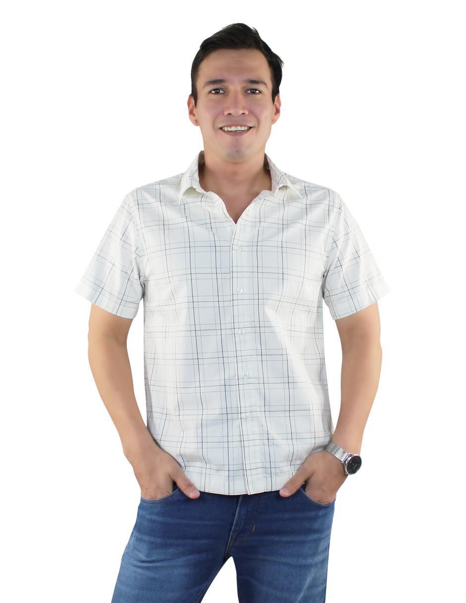 Camisa casual de algodón manga corta para hombre