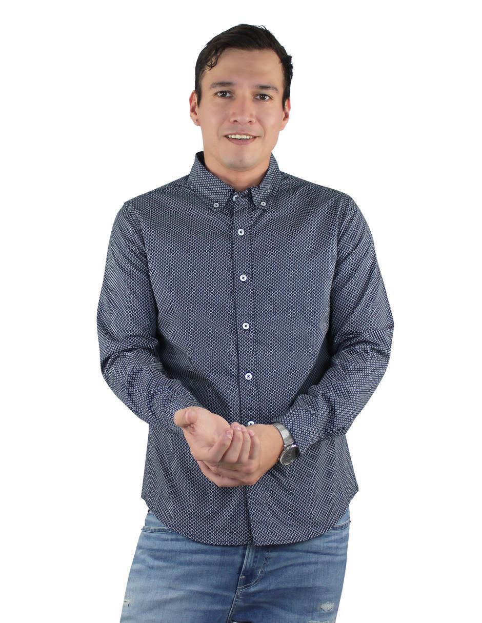 Camisa casual de algodón manga larga para hombre