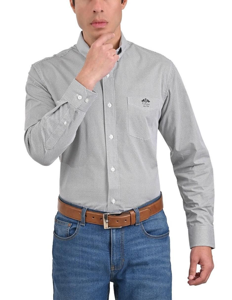 Camisa casual de algodón manga larga para hombre