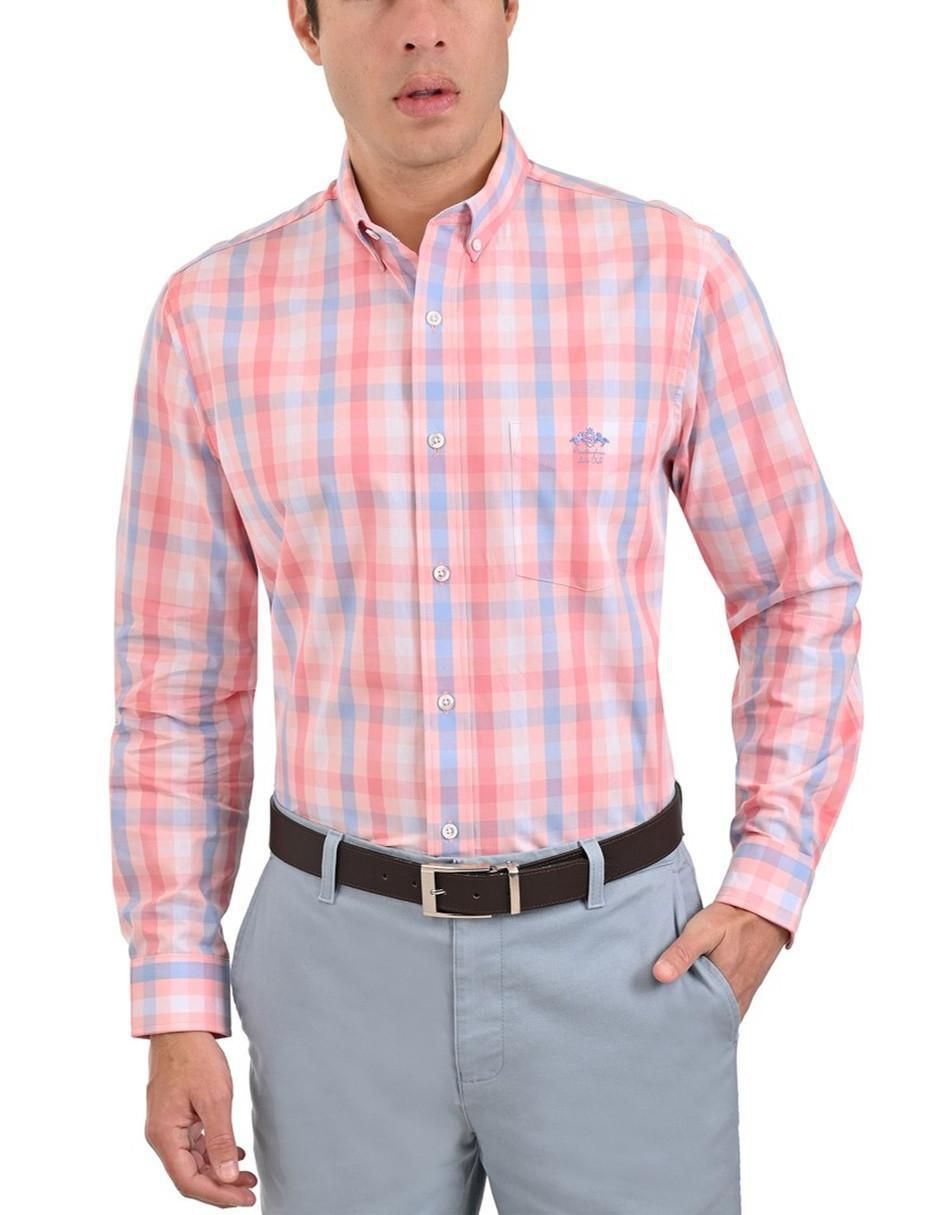 Camisa casual de algodón manga larga para hombre