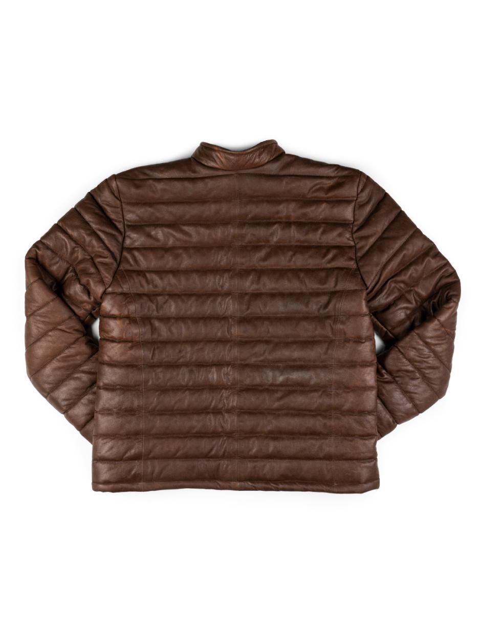 Chamarra acolchada de piel para hombre 3