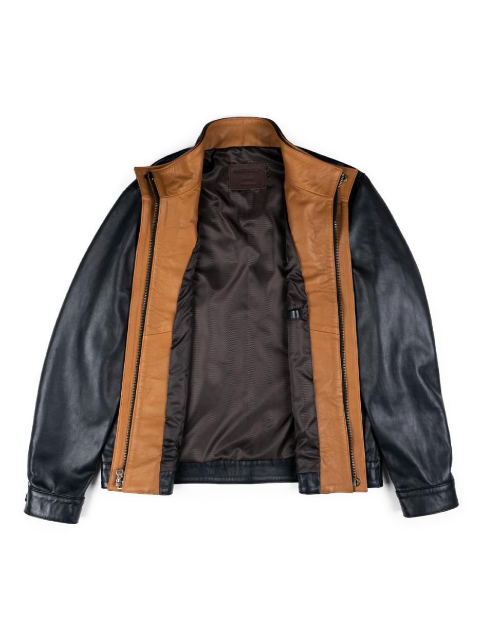Chamarra casual de piel para hombre 2