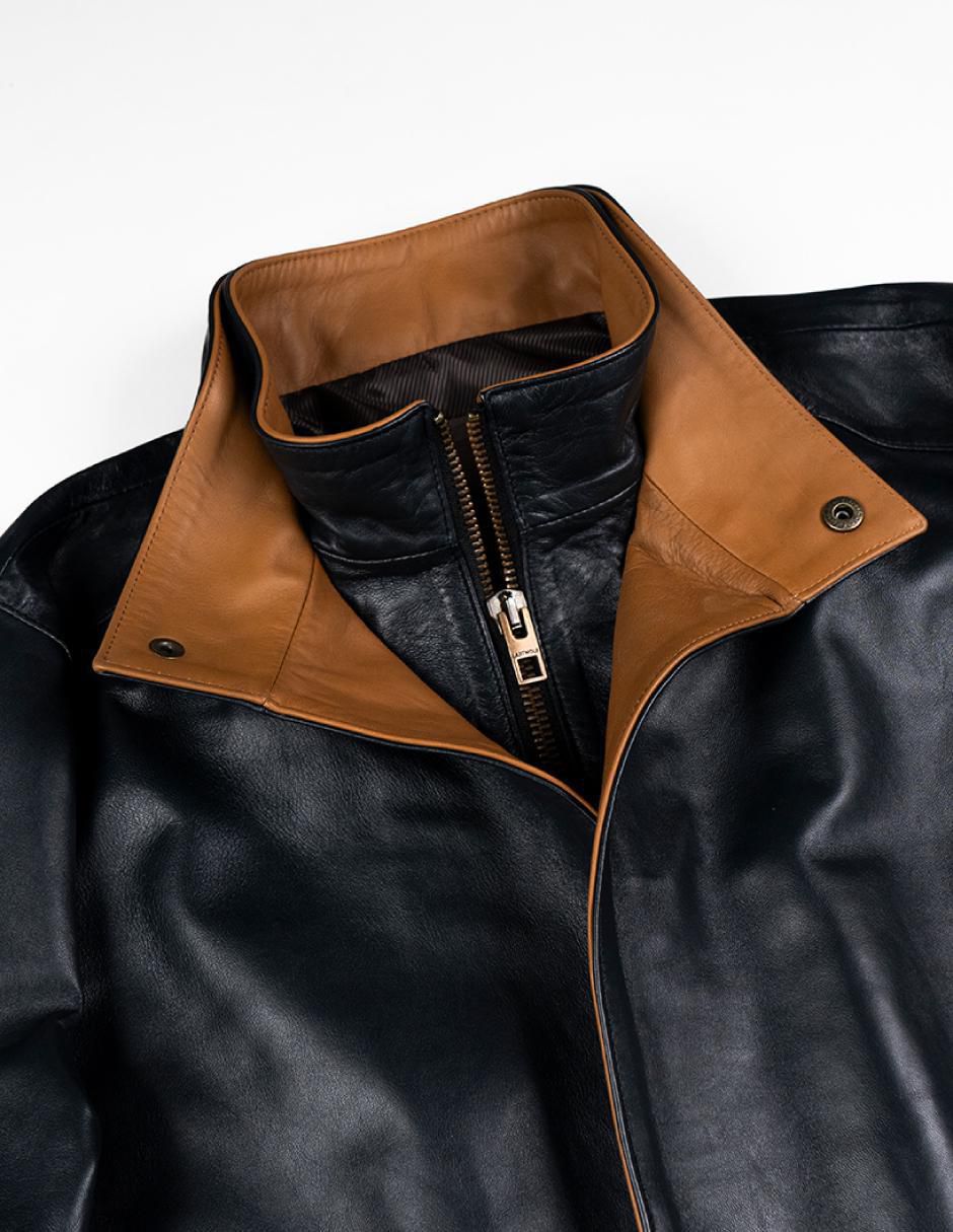Chamarra casual de piel para hombre 4