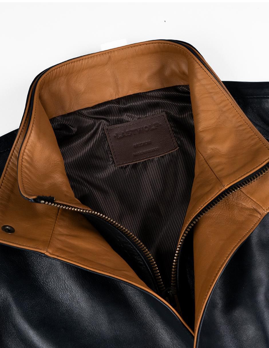 Chamarra casual de piel para hombre 5