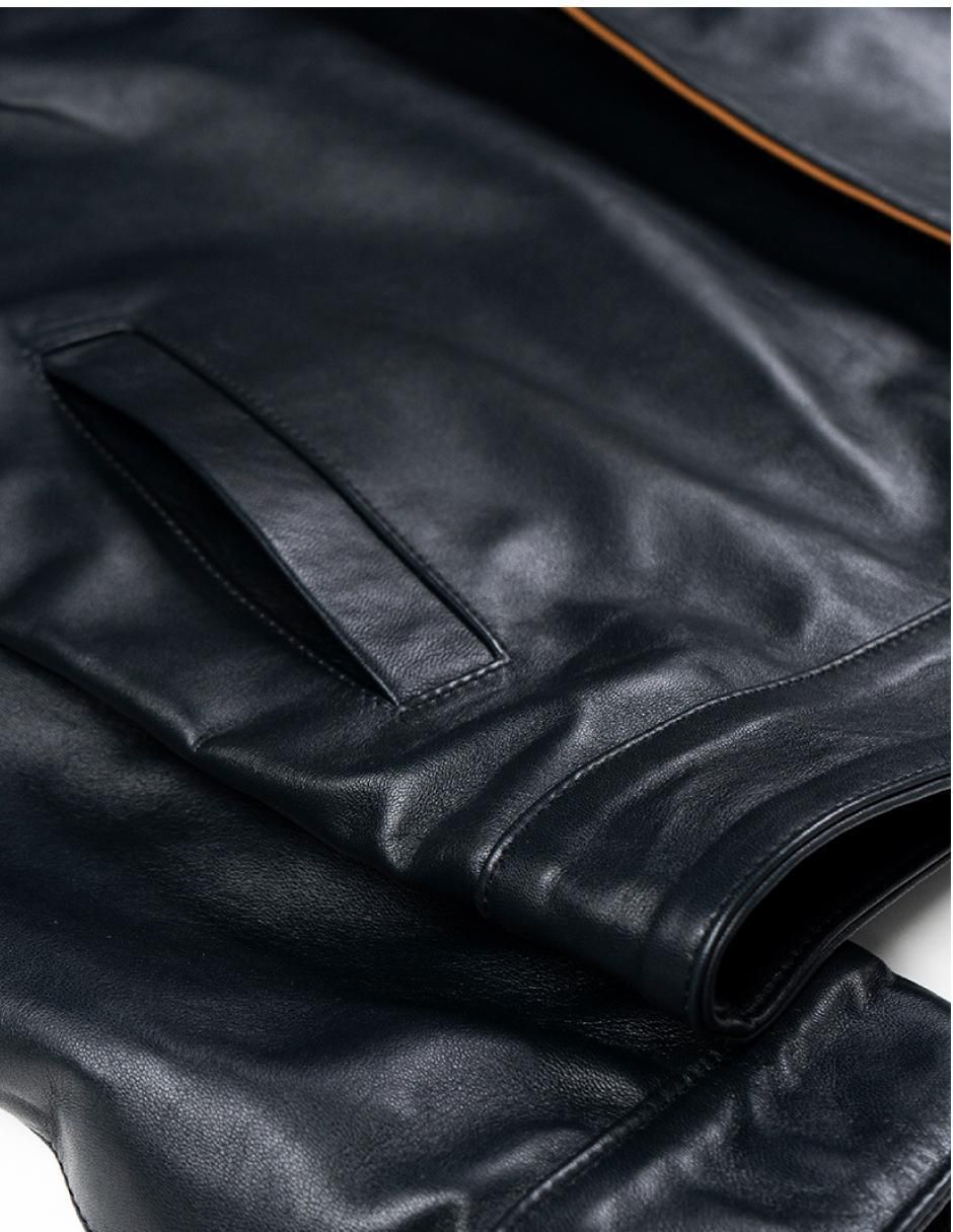 Chamarra casual de piel para hombre 6
