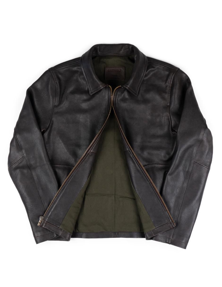 Chamarra casual de piel para hombre 2