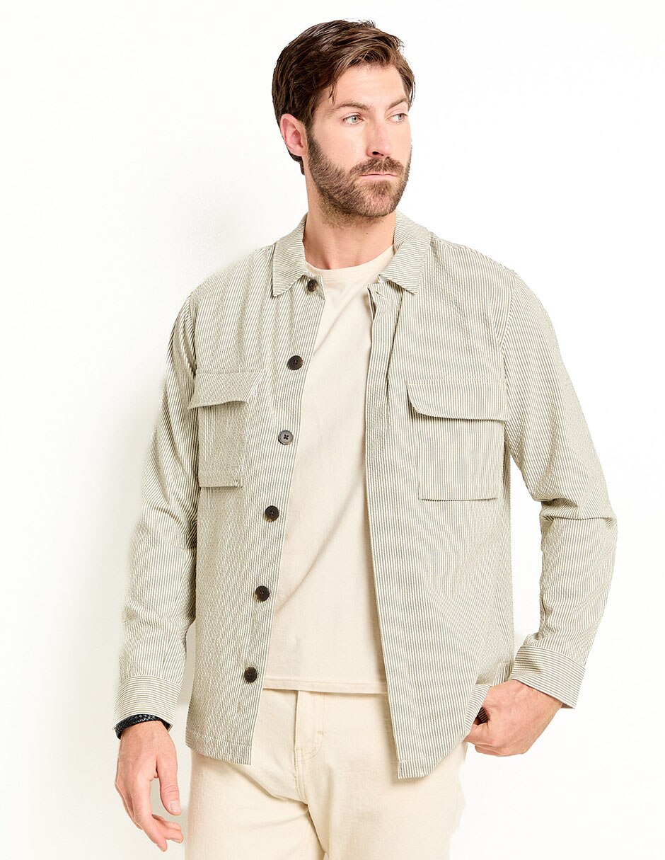 CAMISA HAGGAR GQ00123, M, VERDE OLIVO