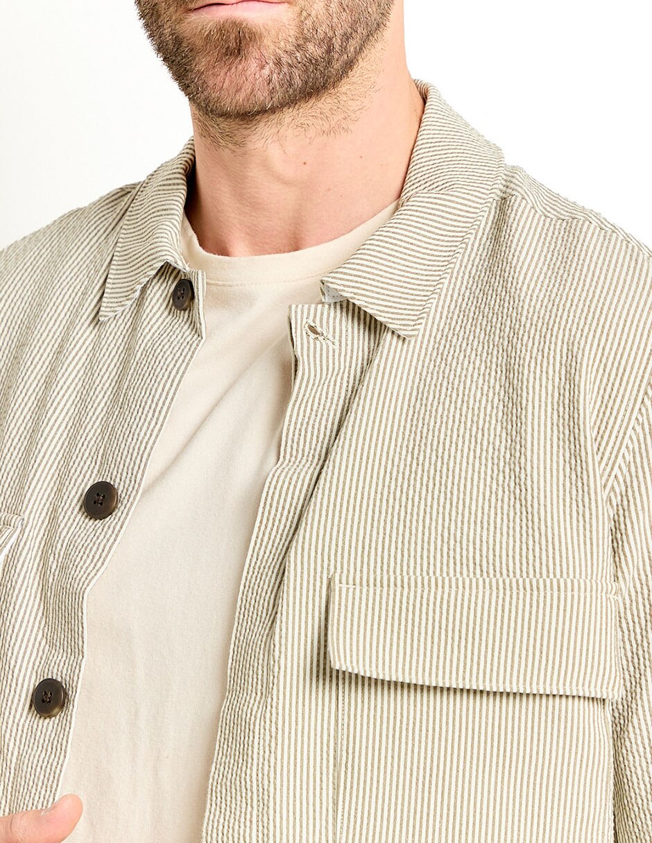 CAMISA HAGGAR GQ00123, M, VERDE OLIVO