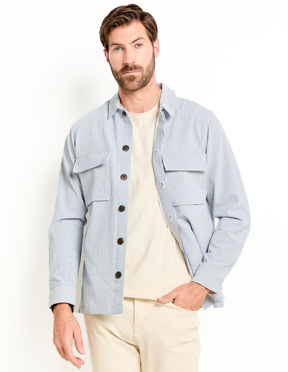 Camisa casual manga larga para hombre