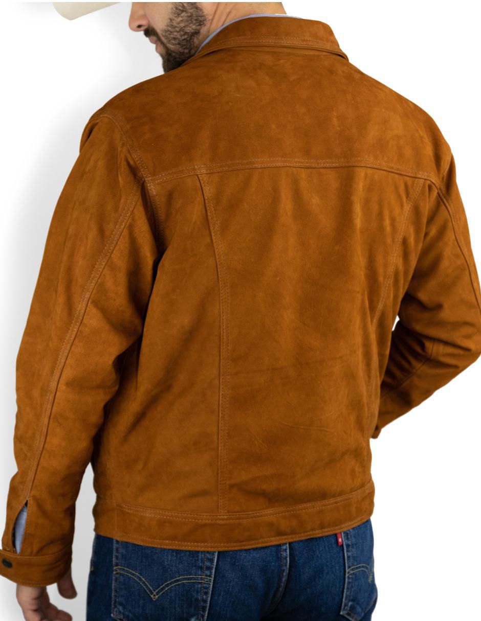 Chamarra casual de piel con bolsillos para hombre 3