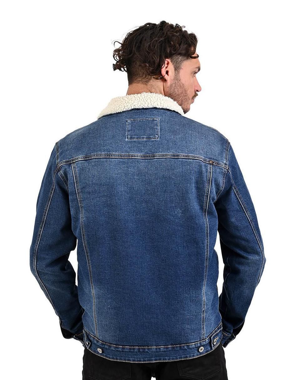 Chamarra cazadora de mezclilla con bolsillos para hombre 2