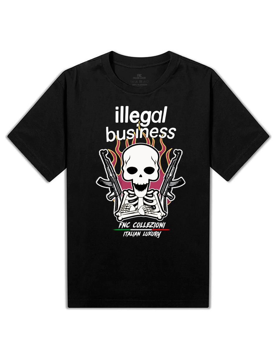 Playera Illegal Business Cartoon cuello redondo para hombre 2