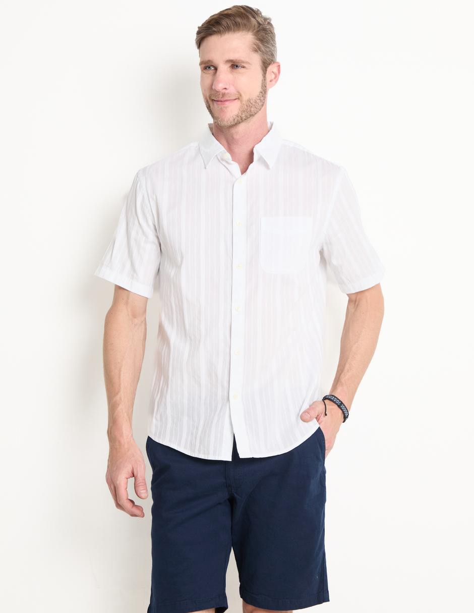 Camisa casual de algodón manga corta para hombre