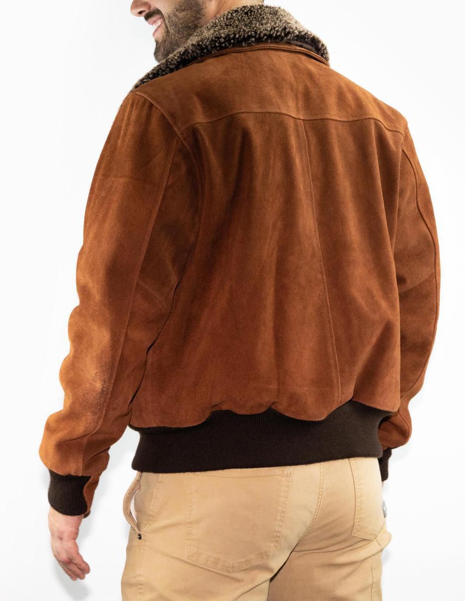 Chamarra casual de piel para hombre 4
