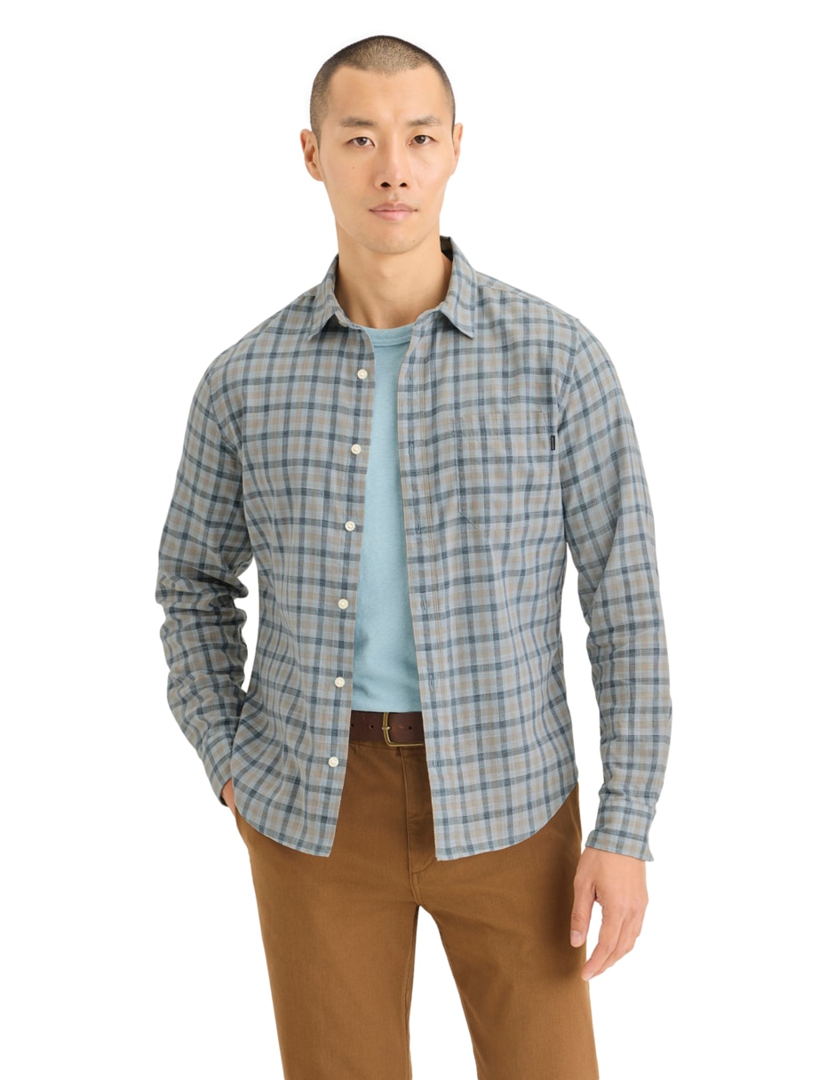 Camisa casual de algodón manga larga para hombre Camisa casual de algodón manga larga para hombre