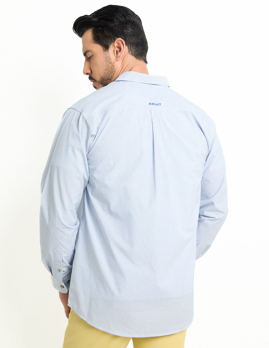 Camisa casual de algodón manga larga para hombre 9