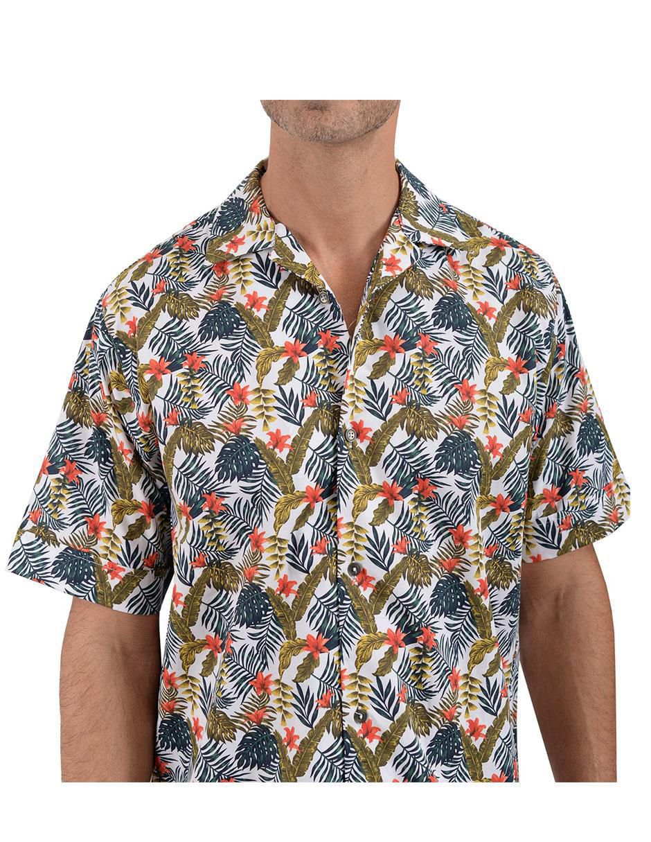 Camisa playa de algodón manga corta para hombre 2
