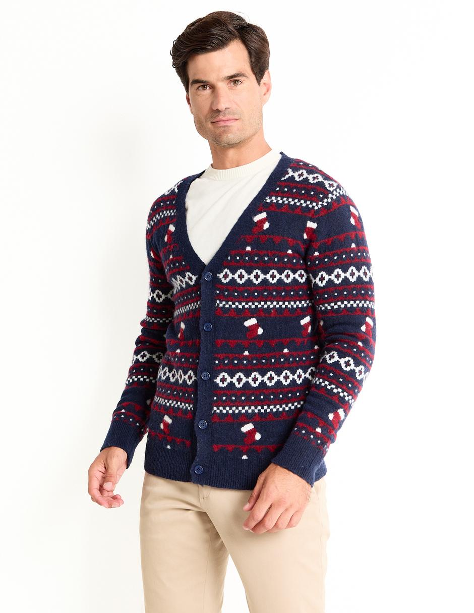Suéter navideño cuello V para hombre Suéter navideño cuello V para hombre