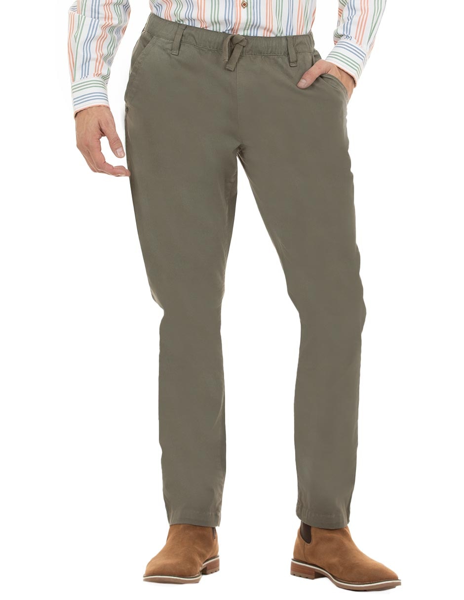 Pantalón de vestir regular de algodón para hombre