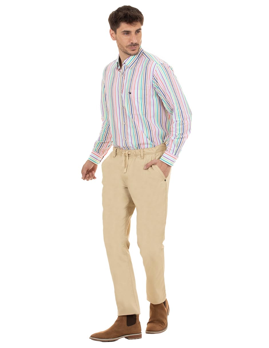 Pantalón de vestir regular de algodón para hombre 2