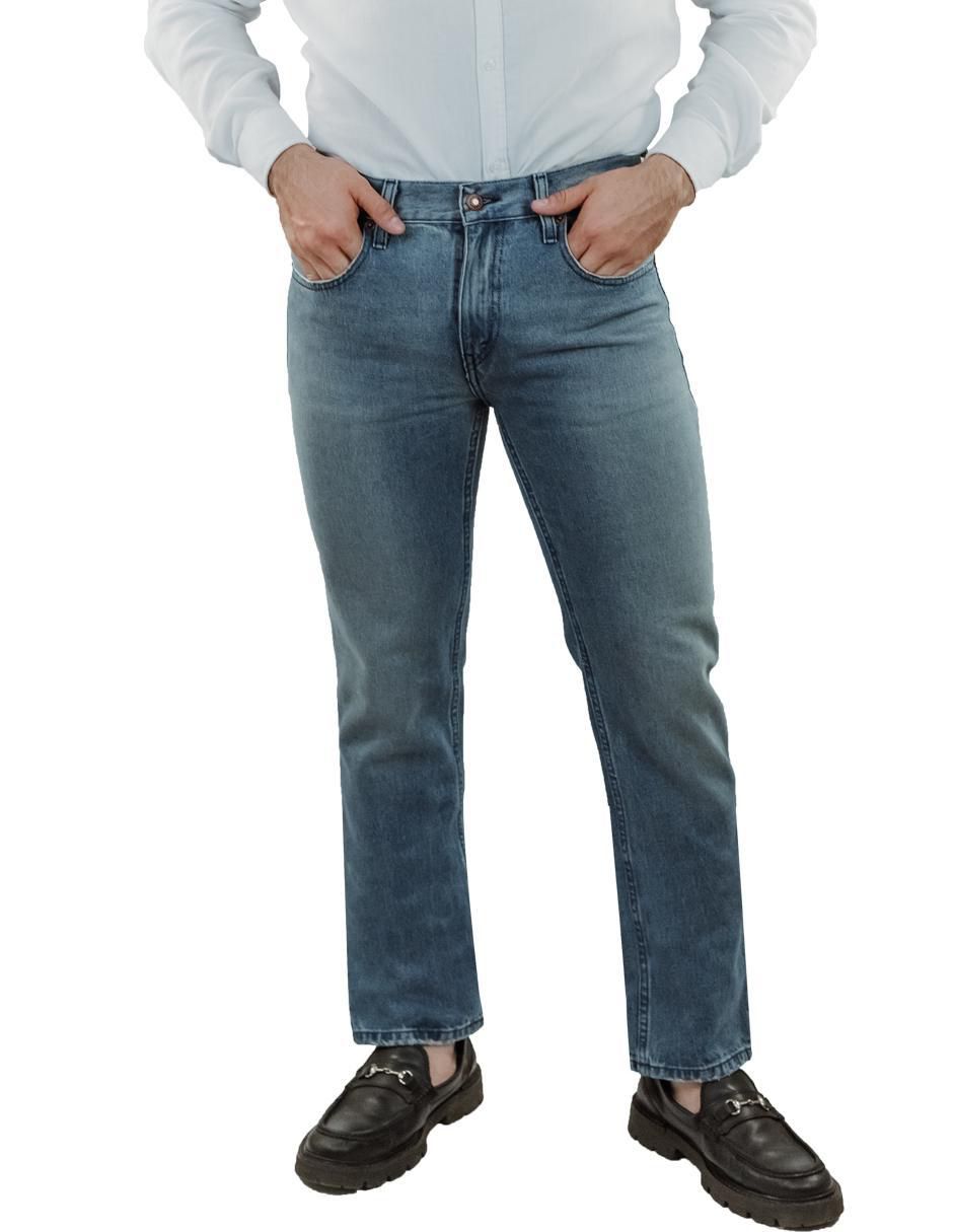 Jeans regular straight lavado claro para hombre