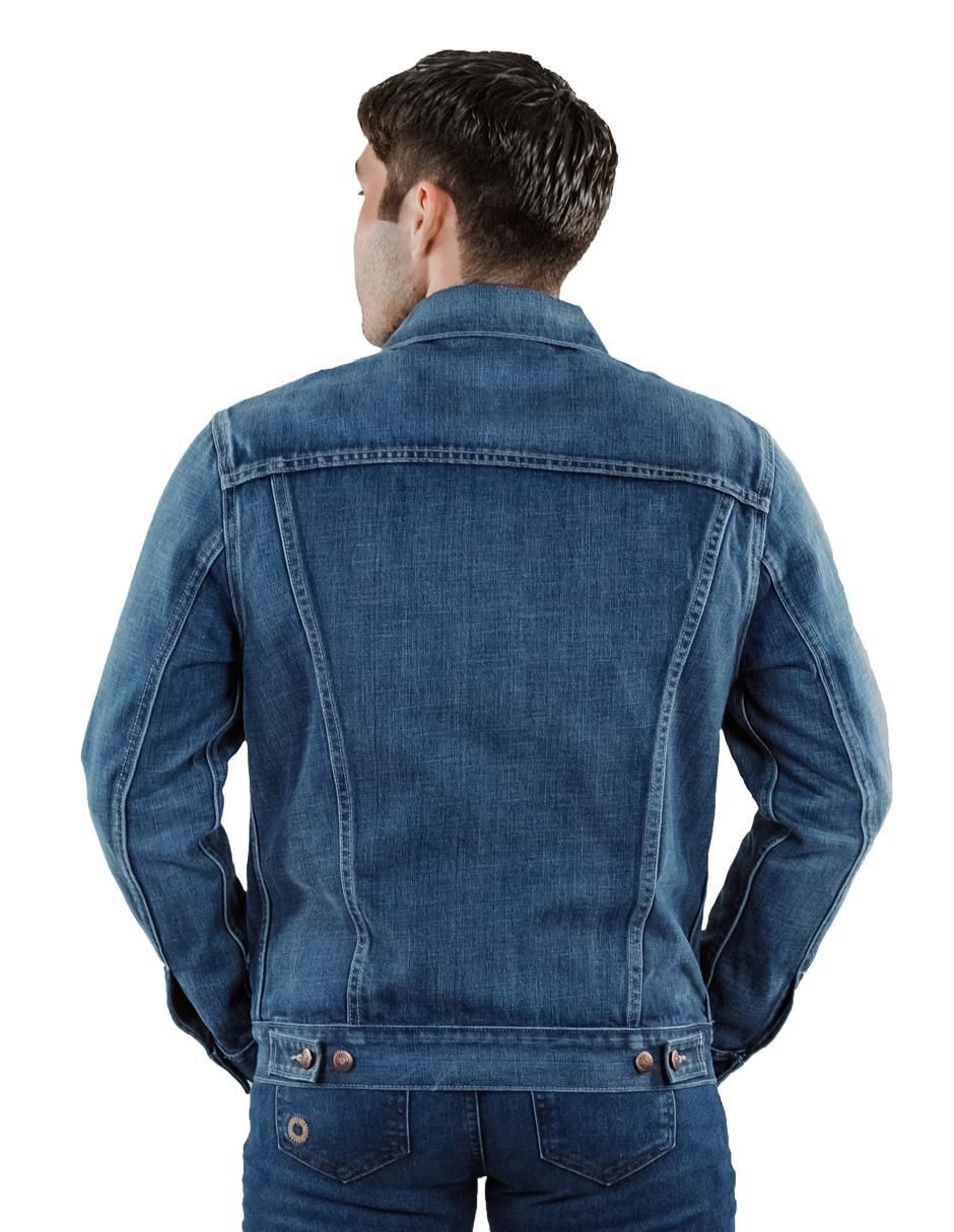Chamarra casual de mezclilla con bolsillos para hombre 4