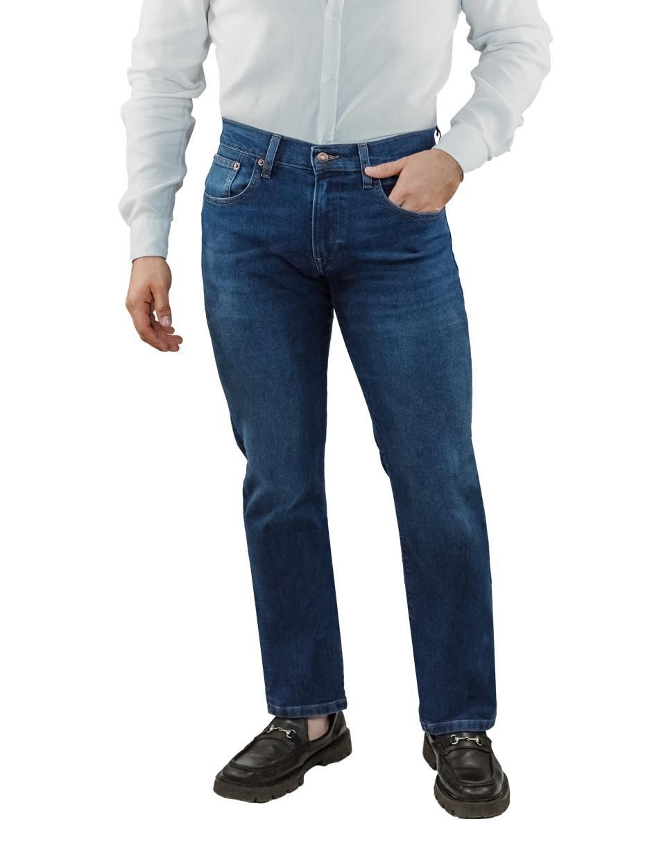 Jeans straight 3398 deslavado para hombre