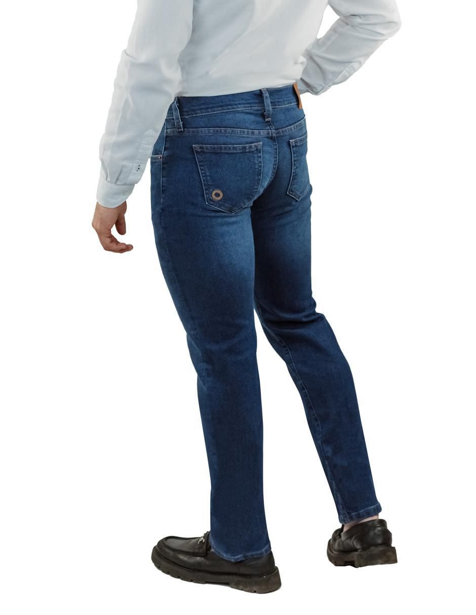 Jeans straight 3398 deslavado para hombre 5