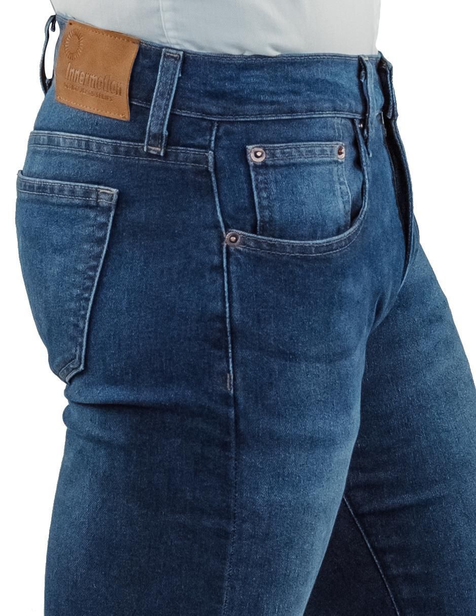 Jeans straight 3398 deslavado para hombre 7